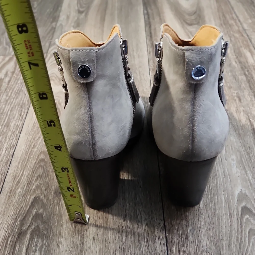 Rag & Bone Margot Heeled Bootie in Stone Waxy Suede in Size 36.5 - Picture 8 of 12